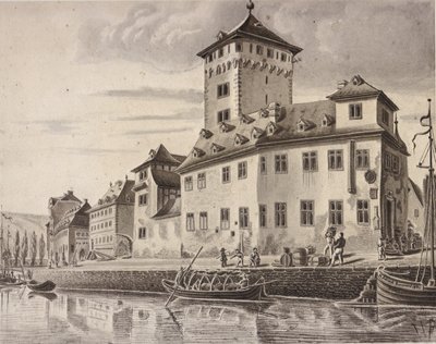 Castello - Fronte del Reno del castello elettorale di Boppard intorno al 1854 da Nikolaus Schlad